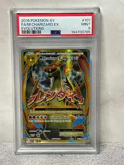 2016 Pokemon XY M Charizard EX Evolution Full Art 101/108 PSA 9 - Image 1