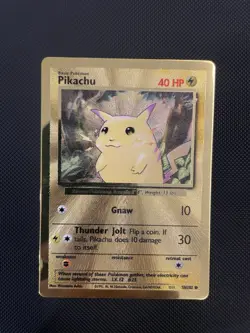 Pokemon TCG Celebrations Gold Metal Pikachu Card 58/102 Light Play Condition - Image 1