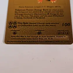 Pokemon TCG Charizard Base Set 4/102 Metal Full Art Foil 120 HP English 1999 - Image 2