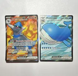 Pokemon TCG Rampardos ex 100/084 + Wailord ex 097/084 Full Art 2-Card Lot - Image 1