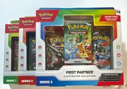 Pokemon TCG First Partner Illustration Collection Series 1-3 Packs (3x) NIB - Image 1