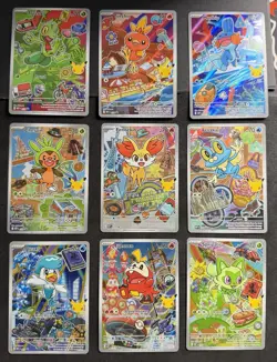 Pokemon TCG First Partner Illustration Collection Series 3 Complete Set 9 Cards - Image 1
