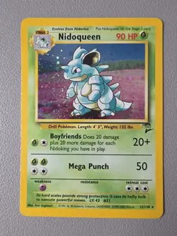 Pokemon TCG Nidoqueen Holo Rare Card 12/130 Base Set 2 Vintage 1999 - LP - Image 1