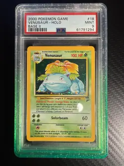 PSA 9 2000 Pokemon TCG Base Set 2 Venusaur Holo 18/130 English - Image 1