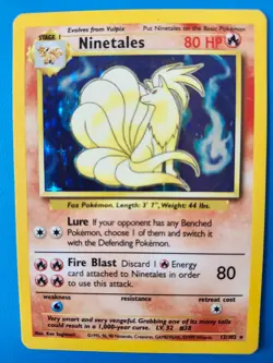 Pokemon TCG Ninetales 12/102 Base Set Holo Rare Vintage 1999 WOTC - Image 1