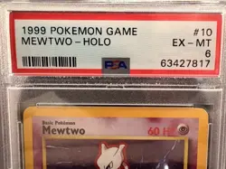 1999 Pokemon Base Set Mewtwo 10/102 Holo Unlimited PSA 6 WOTC - Image 4