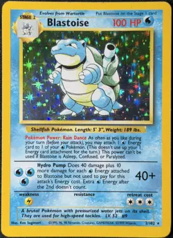 Pokemon Base Set Blastoise 2/102 Holo Unlimited WOTC Vintage LP/MP Read - Image 1