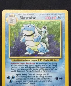 Pokemon Base Set Blastoise 2/102 Holo Unlimited WOTC Vintage LP/MP Read - Image 2