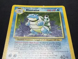 Pokemon Base Set Blastoise 2/102 Holo Unlimited WOTC Vintage LP/MP Read - Image 3