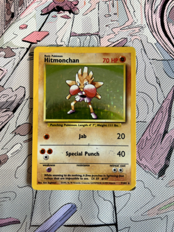 (Holo) Hitmonchan | Base Set 7/102 | Heavily Played | Vintage Pokemon Card - Image 1