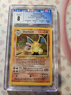 Charizard Base Set 4/102 HOLO CGC 8 1999 Rare Vintage Pokemon Card NM/MINT WOTC - Image 1