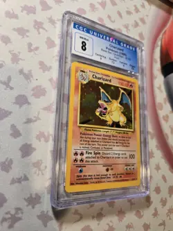Charizard Base Set 4/102 HOLO CGC 8 1999 Rare Vintage Pokemon Card NM/MINT WOTC - Image 3