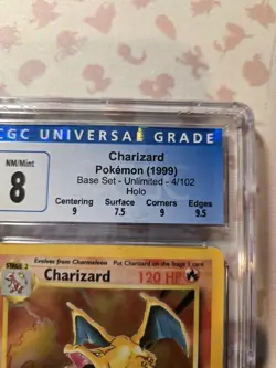 Charizard Base Set 4/102 HOLO CGC 8 1999 Rare Vintage Pokemon Card NM/MINT WOTC - Image 4