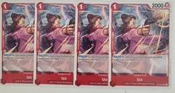 One Piece CCG Izo OP16-002 x 4 Character Cards - Red - Regular - English - Image 1