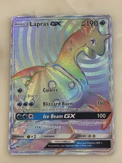 Pokemon TCG Lapras GX Holo Secret Rare Card Sun & Moon Base Set 151/149 - Image 1