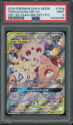 2019 Pokemon Togepi Cleffa Igglybuff GX 143a/236 Cosmic Eclipse PSA 9 MINT - Image 1
