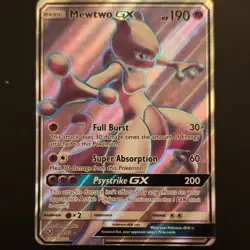 Pokemon TCG Mewtwo GX 72/73 Shining Legends Ultra Rare Full Art Holo English - Image 1
