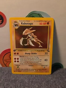 Pokemon TCG Kabutops 9/62 Fossil 1st Ed Holo Rare English Stage 2 60HP - Image 1