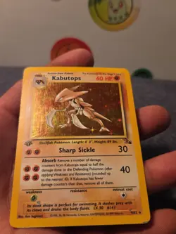 Pokemon TCG Kabutops 9/62 Fossil 1st Ed Holo Rare English Stage 2 60HP - Image 3