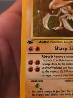 Pokemon TCG Kabutops 9/62 Fossil 1st Ed Holo Rare English Stage 2 60HP - Image 4