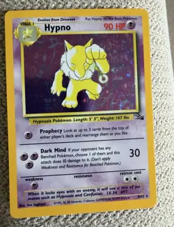 Pokemon TCG Hypno 8/62 Fossil Holo Rare Unlimited English 90HP 1999 - Image 1