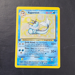 Pokemon TCG Vaporeon 12/64 Jungle Holo Rare Unlimited English 1999 - Image 1