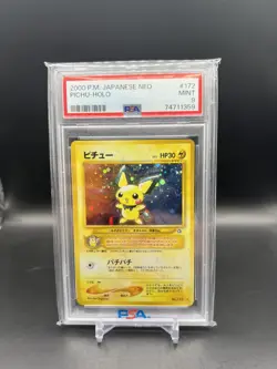 2000 POKEMON JAPANESE NEO PICHU-HOLO 172 PSA 9 - Image 1