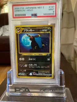 2000 Pokemon Japanese Neo 2 Discovery Umbreon Holo PSA 9 #197 - Image 1