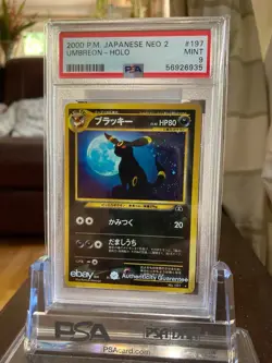 2000 Pokemon Japanese Neo 2 Discovery Umbreon Holo PSA 9 #197 - Image 2