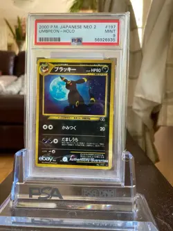 2000 Pokemon Japanese Neo 2 Discovery Umbreon Holo PSA 9 #197 - Image 3