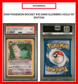 2000 Pokemon (1st Edition HOLO) PSA 9 Rocket Dark Slowbro 12/82 - Nice Swirl 😊 - Image 1