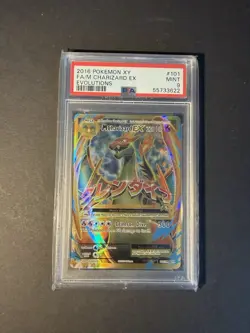 2016 Pokemon XY Evolutions Mega M Charizard EX Full Art 101/108 PSA 9 MINT - Image 1
