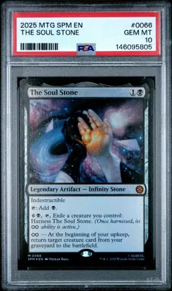 2025 MTG MARVEL'S SPIDER-MAN #0066 THE SOUL STONE PSA 10 - Image 1