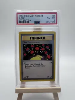 Pokemon TCG Sleep! 79/82 Team Rocket 2000 English 1st Edition PSA 8 - Image 1