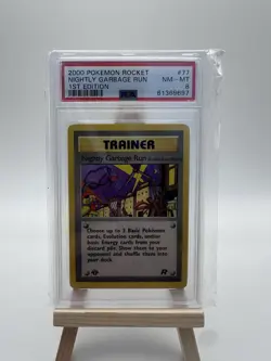 Pokemon TCG Nightly Garbage Run 77/82 Team Rocket 2000 English 1st PSA 8 vintage - Image 1
