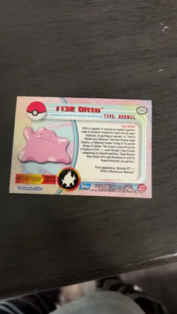 Topps Ditto #132 TV Animation Edition Pokemon Card English Ungraded - Image 2