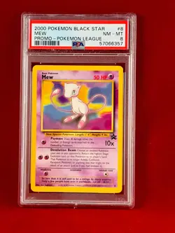 2000 Pokemon League Black Star Promo MEW Card #8 PSA 8 - Image 1