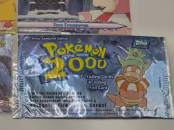 Pokemon The Movie 2000 Topps Card Lot 7 Cards + Foil + Original Wrapper Near Com - Image 5