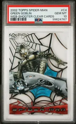 2002 Topps Spider-man #C4 Green Goblin Web Shooter Clear Cards PSA 10 - Image 1