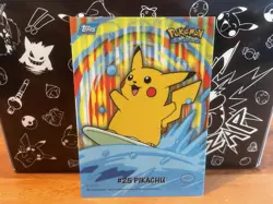 Pokemon Surfing Pikachu 25 sticker - 8 of 10 Animation Topps TV card 2000 - Image 1