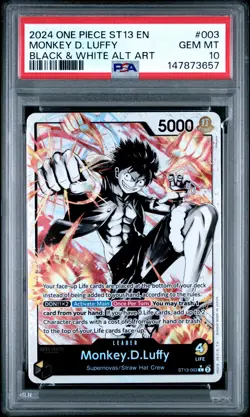 2024 ONE PIECE ULTRA DECK ST13-THE THREE BROTHERS #003 MONKEY D. LUFFY PSA 10 - Image 1