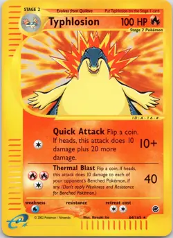Pokemon - 64/165 Typhlosion - Expedition Base Set - Reverse Holo Rare Near Mint - Image 2