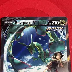 Pokemon TCG Rayquaza V Alternate Full Art Holo Card 194/203 Evolving Skies DMG - Image 2