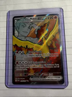 Pokemon TCG Team Rocket's Moltres EX 208/182 Destined Rivals Full Art Holo Card - Image 3