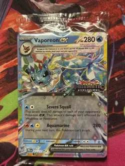 Pokemon TCG Vaporeon EX 023/131 Holo Prismatic Evolutions Stamped Promo Sealed - Image 1