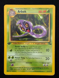 1st Edition Arbok 31/62 Fossil Set Pokemon Card WOTC TCG - Image 1