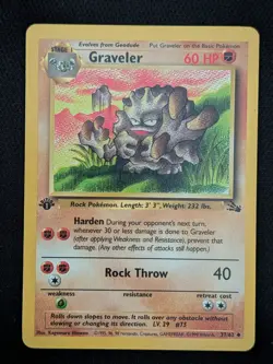 1st Edition Graveler 37/62 Fossil Set Pokemon Card WOTC TCG - Image 1