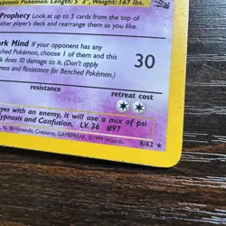 Pokemon TCG Hypno 1st Edition 8/62 Fossil Set Holo Rare Card WOTC Vintage 1999 - Image 4