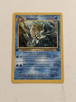 Pokemon TCG Omastar Fossil 1st Edition 40/62 - Near Mint Copies! - Image 1
