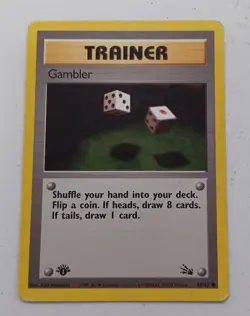 Pokemon TCG Gambler Fossil Common 60/62 1st Edition - Image 1